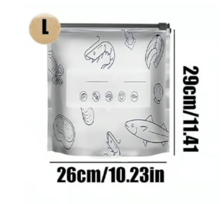💥(Pack of 30) 2026 New Reusable Aluminum Foil Sealing Food Storage Bags with Labels and Zipper Closure, suitable for food preservation and longer storage.
