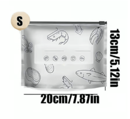 💥(Pack of 30) 2026 New Reusable Aluminum Foil Sealing Food Storage Bags with Labels and Zipper Closure, suitable for food preservation and longer storage.