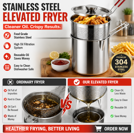 🍤Exclusive offer for our fans! Limited-time low price!🎁Household stainless steel fryer