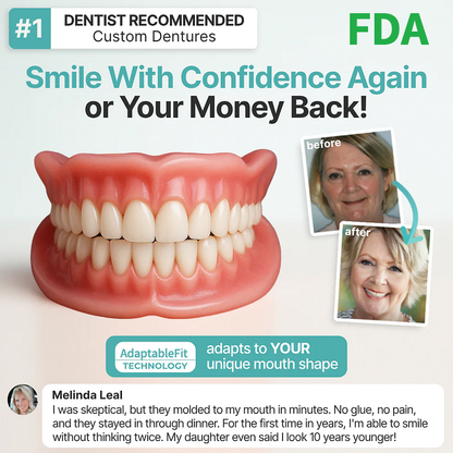 😊Final Day Deal: 70% Discount!🦷DarkFairy™ Custom-Fit Functional Full Dentures for Greater Self-Assurance